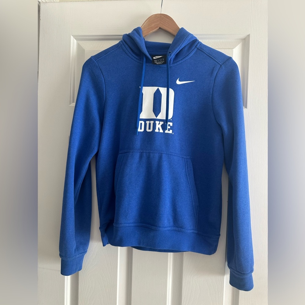Nike Duke Blue Devils Royal Blue Pullover Hoodie with White Swoosh